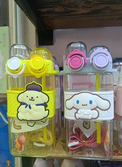 BEAR bottle with straw pink and yellow