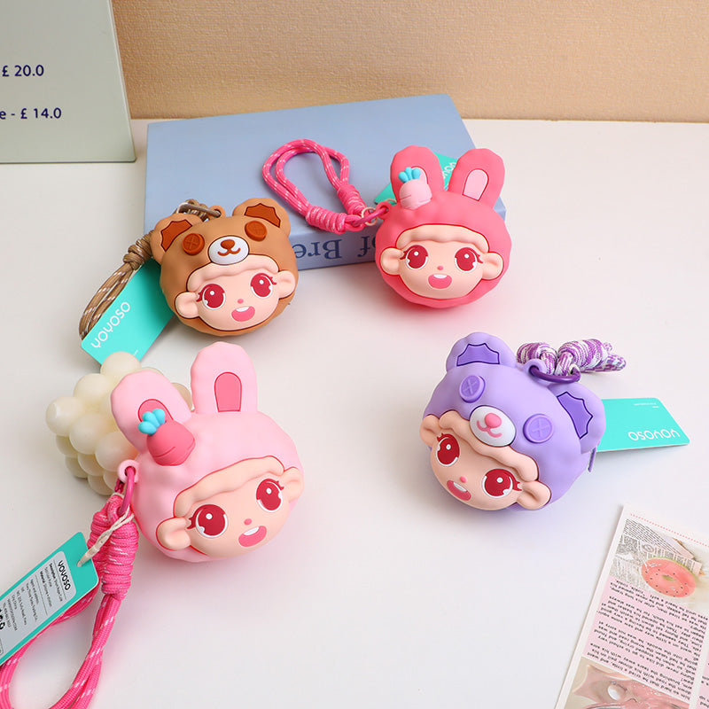 Short Rope Cute Doll Coin Purse