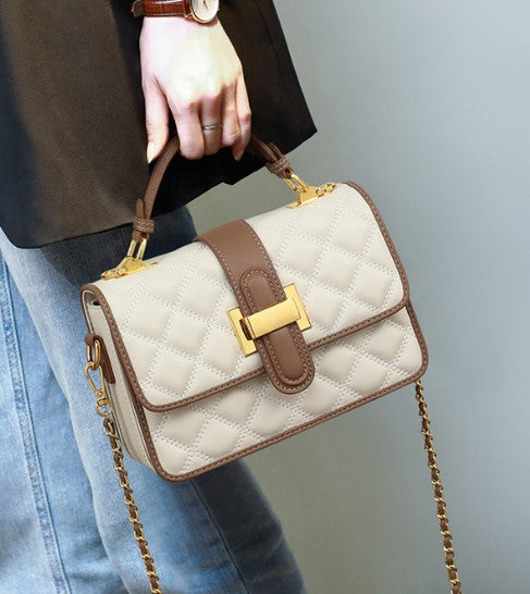 Women Bag 1097 Beige White
