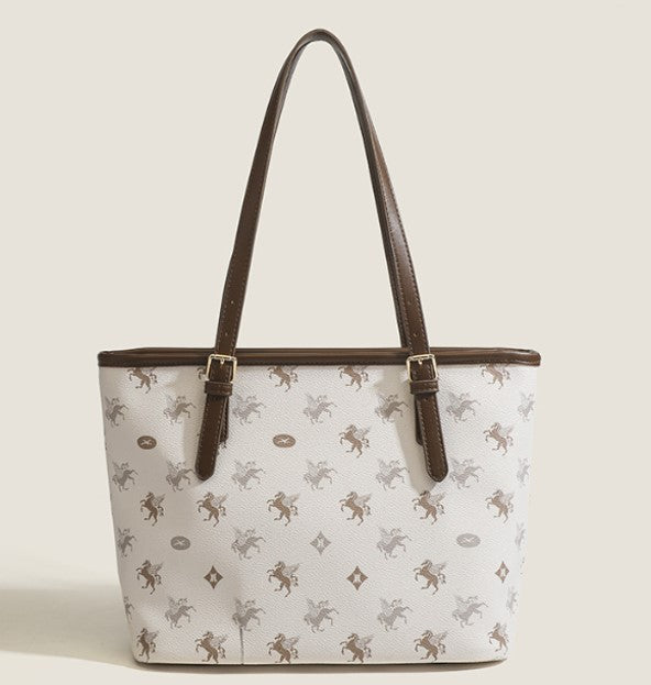 Women Bag T03 Beige White