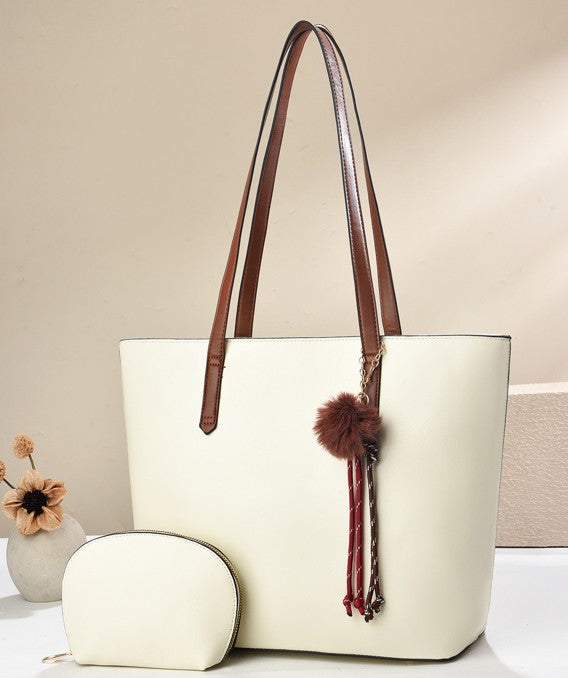 Women Bag 6630 Beige White