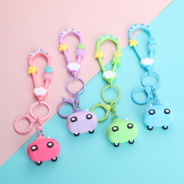 Monster family series-monster car key chain with grab rope