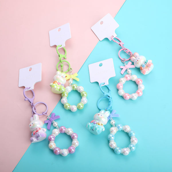 Monster family series-sweet gem rabbit key chain