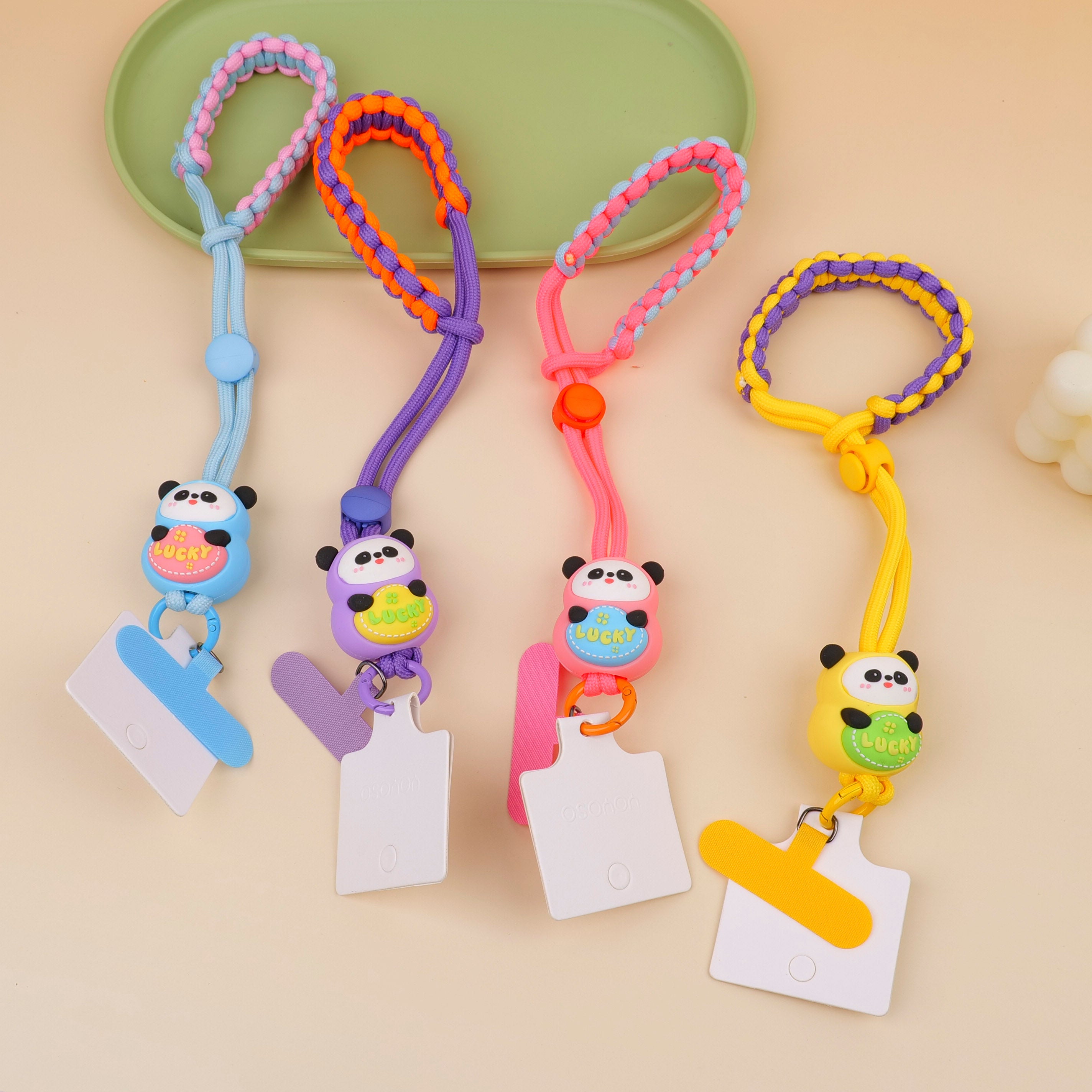 Woven Phone Strap - Lucky Panda Keychain