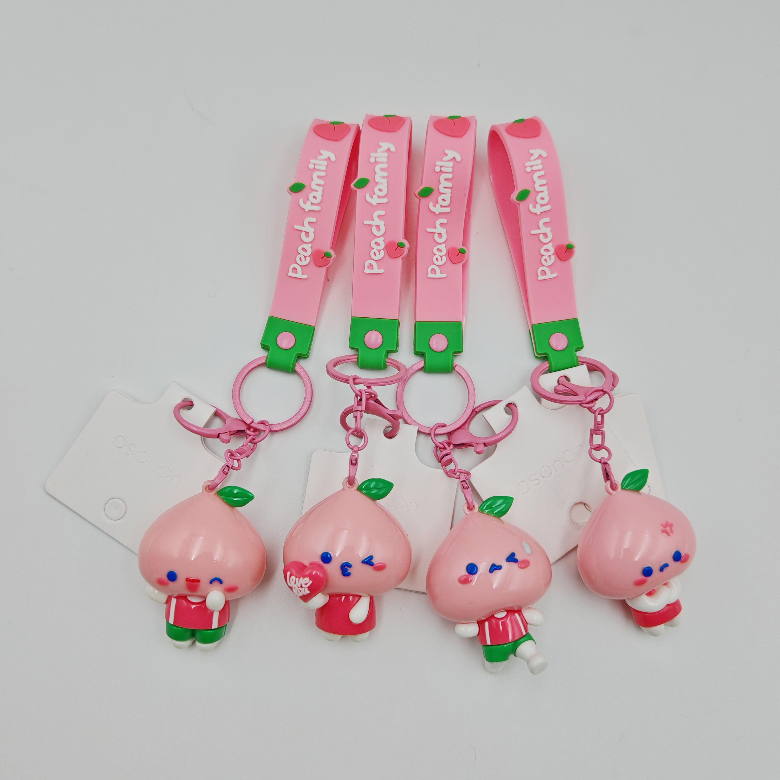 Dopamine Electroplated Peach Keychain