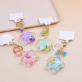 Dripping Oil Panda Five-pointed Star Keychain