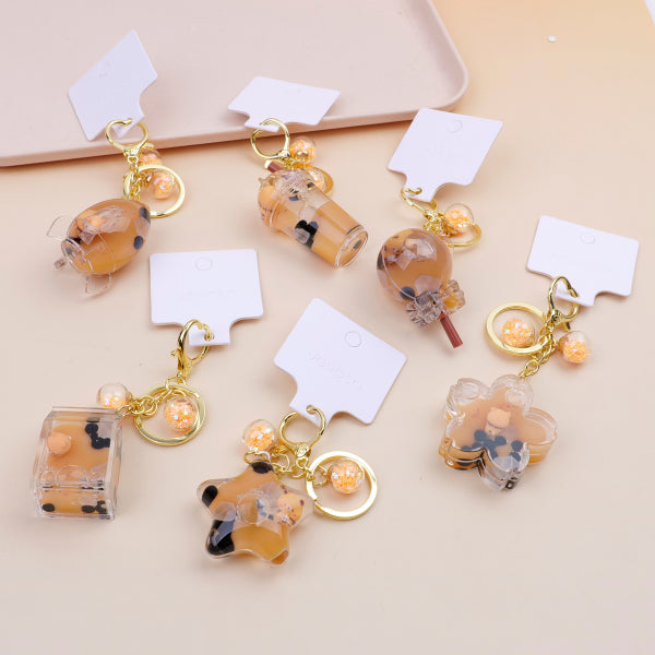 Dripping Oil Milk Tea Keychain