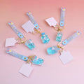 Blue-eared Puppy Oil-filled Keychain