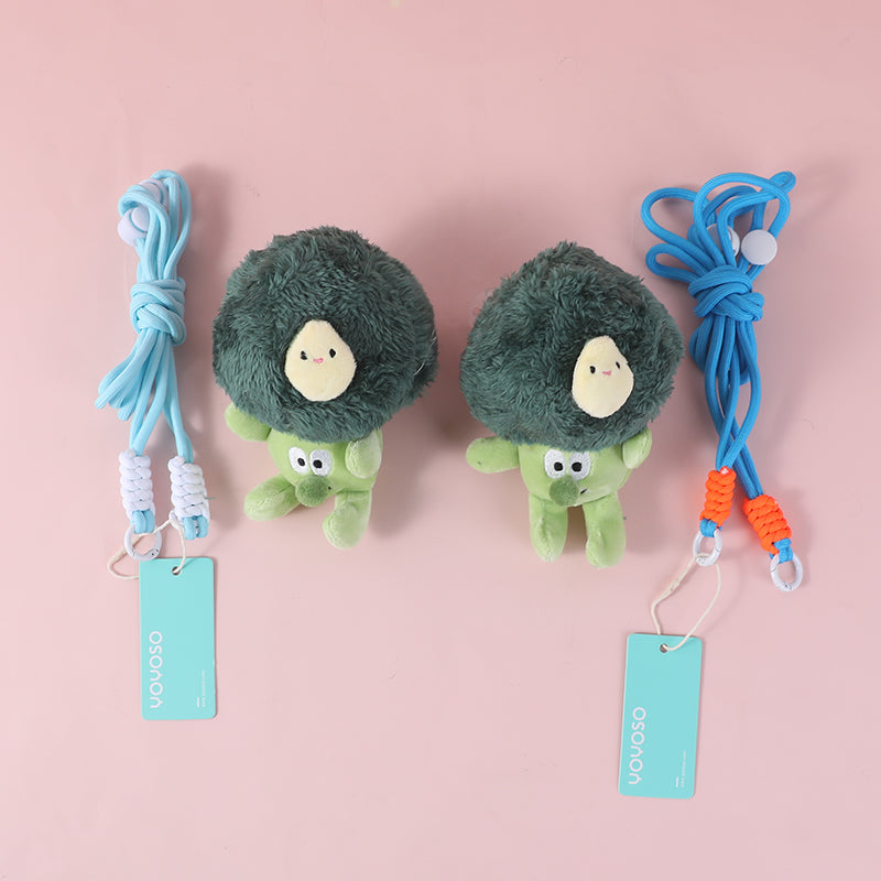 Lemon and broccoli crossbody phone back clip pendant