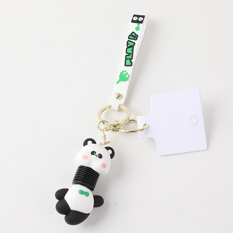Cute retractable panda keychain