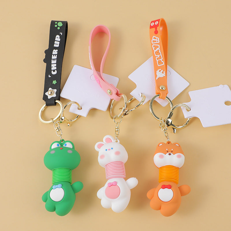 Cute retractable zoo keychain
