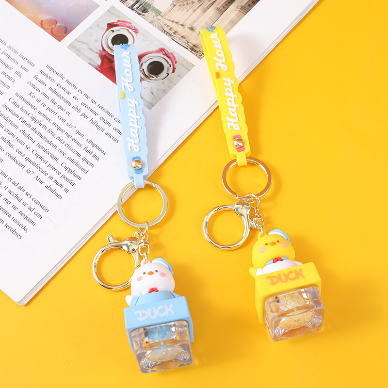 Cute navy duck with shaking scented beads keychain