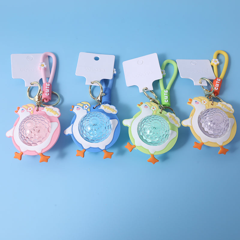 Ambient light keychain with rope-duck with hat