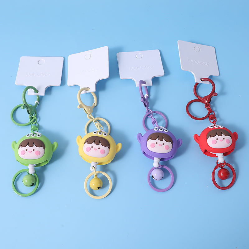 Easy pull buckle key chain-three-eyed doll