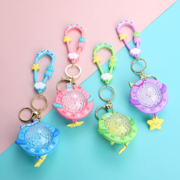Monster family series key chain with bracelet-monster planet ambient light