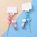 Flower rabbit and bear nail clippers & ear pick key chain