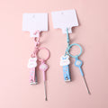 Rabbit nail clippers & ear pick key chain