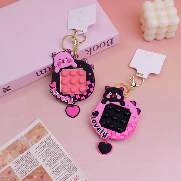 Squeezable Lover's Cat Keychain