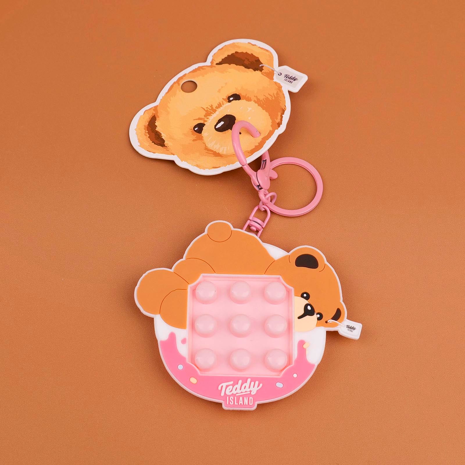 TEDDY ISLAND Series Squeeze Toy Keychain - Pink