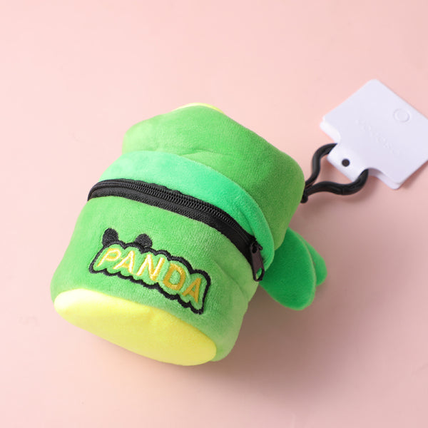 Fat stay at home panda with storage box plush key chain