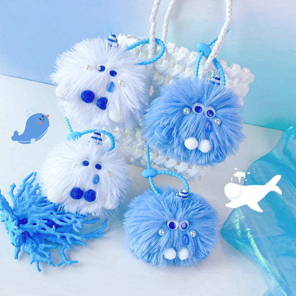 Deep blue series fabric doll key chain-Tears of whale(BYSK00584)
