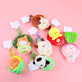 Screaming vegetables with plush animal key chain
