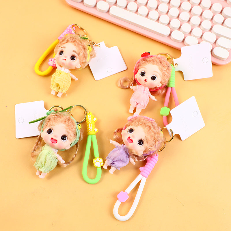 Cute pearl plush key chain