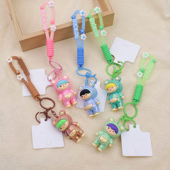 Cute Girl Blue 4-Keychain
