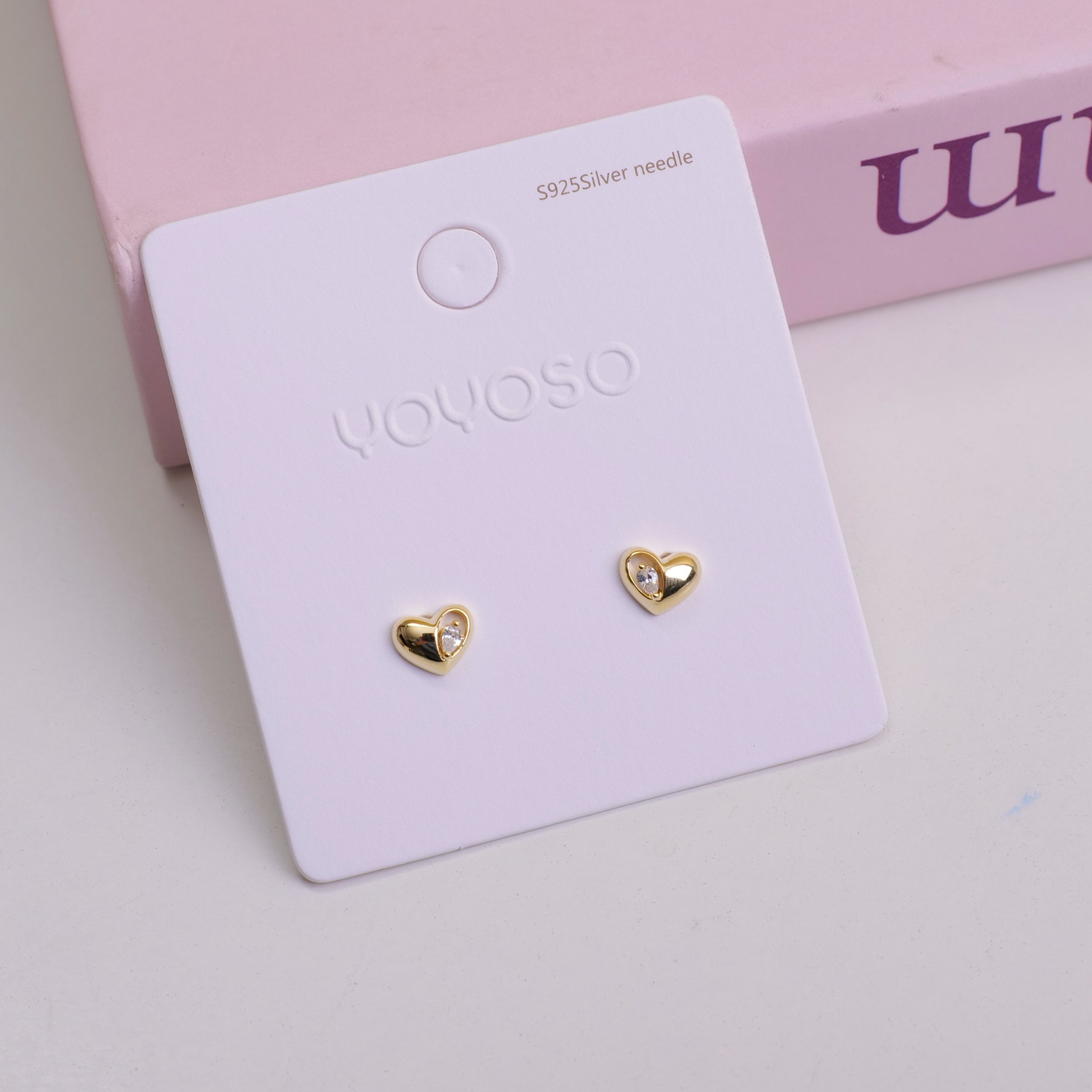Rhinestone Heart-shaped Stud Earrings