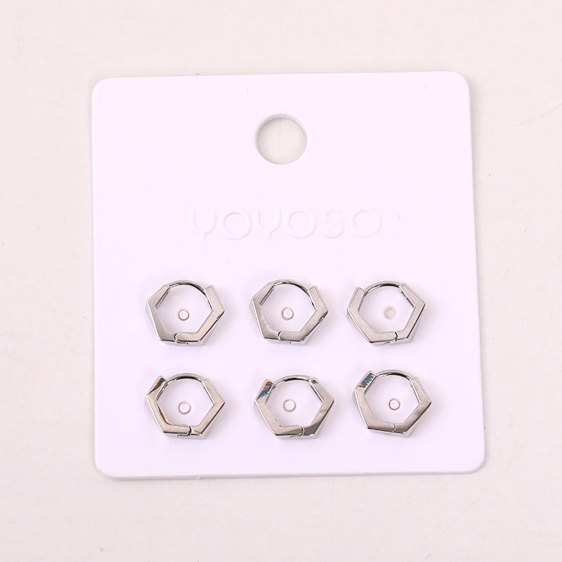 Stud earrings combo set 3 pairs-4