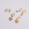 Star Maple Leaf Earrings Three Pair Set