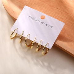 3-Pair Trendy Stud Earrings-12