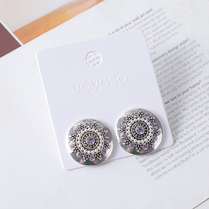 Simple versatile mixed material earrings-2