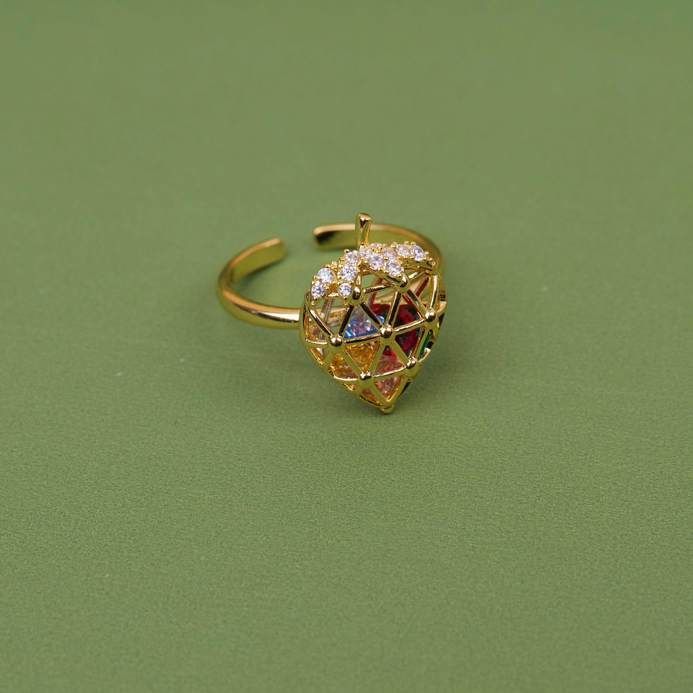 Strawberry Crushed Zirconia Split Ring