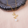 Butterfly pendant gold necklaces -1