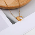 Dimensional heart rhinestone necklace