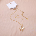 Butterfly pendant gold necklace-7