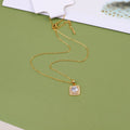 Retro square rhinestone necklace