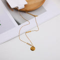 Matte round pendant necklace