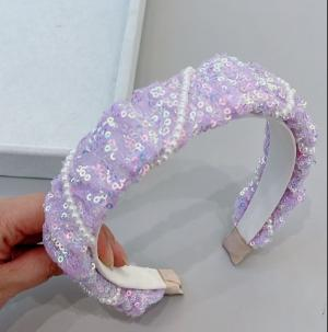 Glitter Series Wrapped Pearls Headband