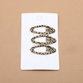 Leopard print series water drop alloy hairpin - 3PCS