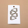 Leopard Print Heart Alloy Hair Clips - 4PCS