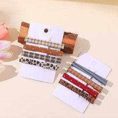 Coffee Leopard Series – Square Hair Clips – 4pcs