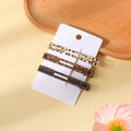 Coffee Leopard Series – Square Alloy Hair Clips – 3pcs