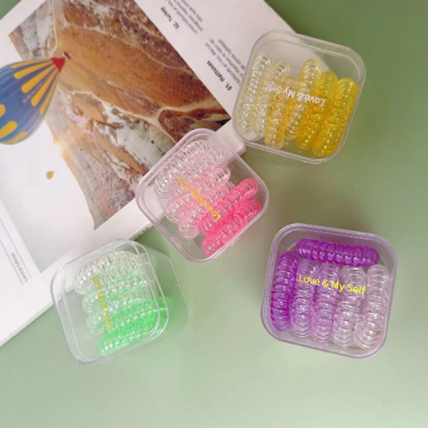 Gradient color spiral hair tie set-6pcs
