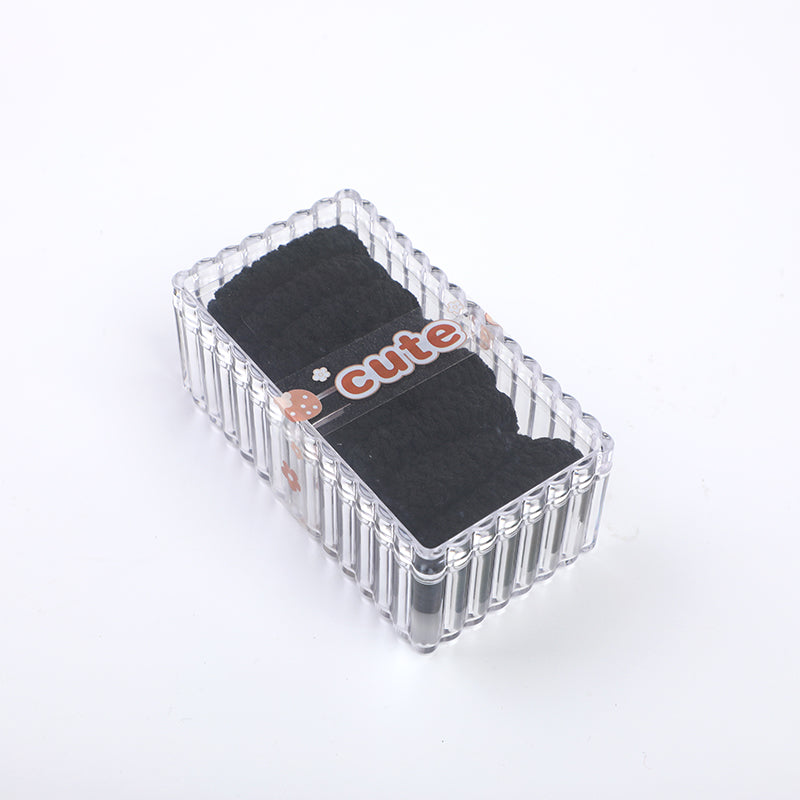 Double box black towel ring