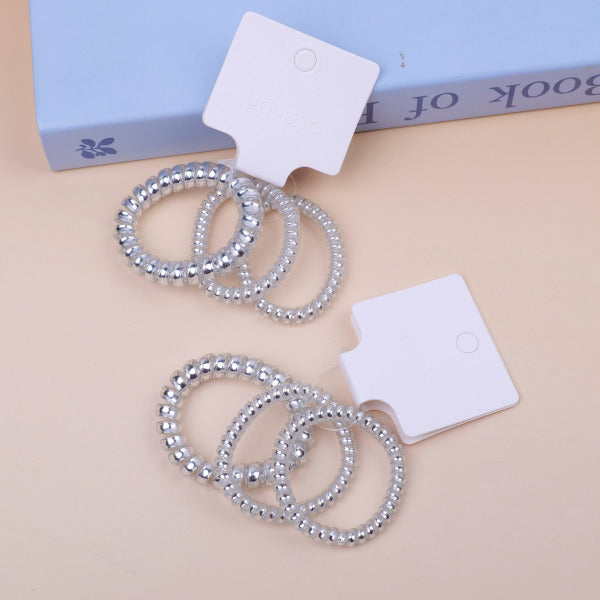 Silver series twist rubber band -3PCS