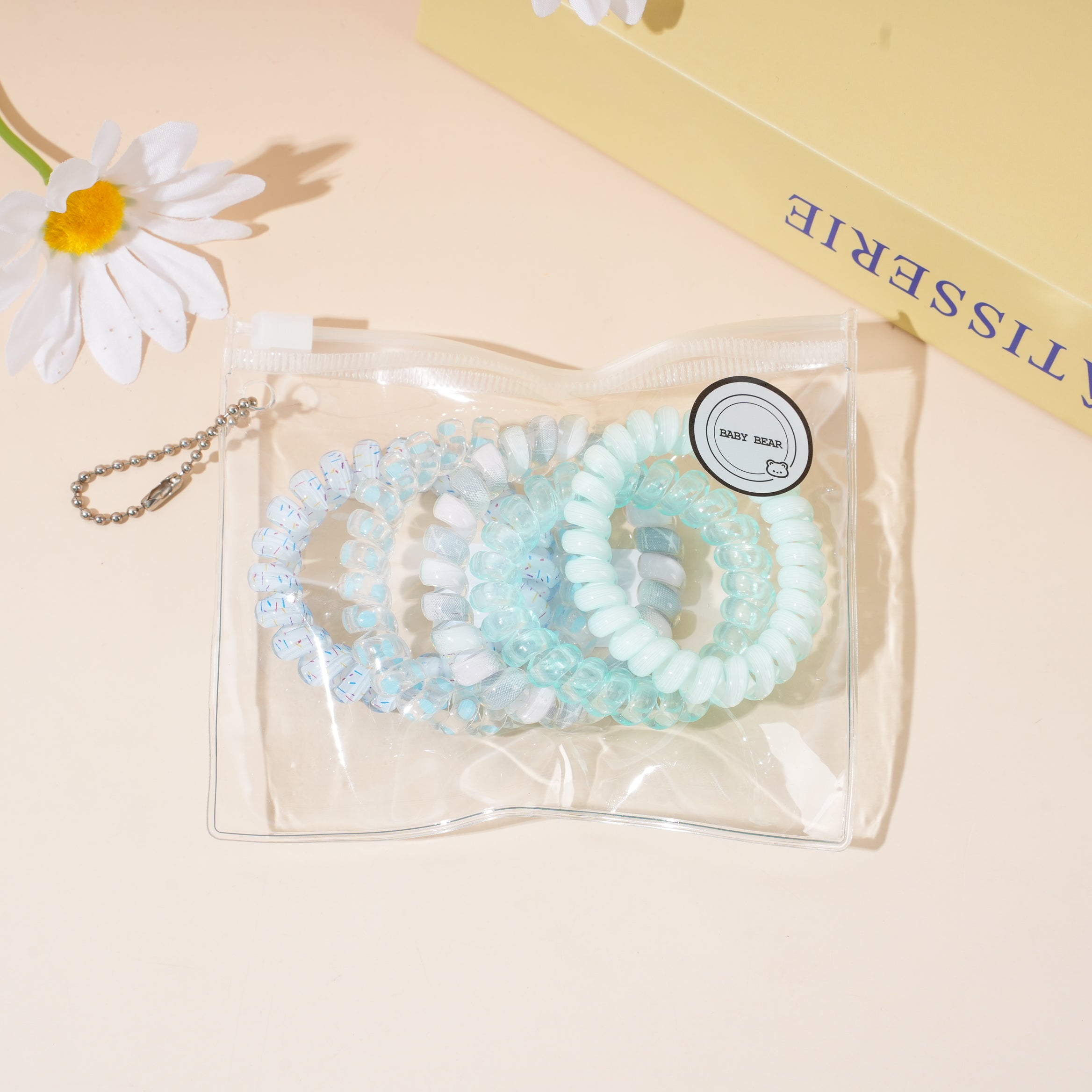 Bagged Spiral Hair Ties 5pcs-3