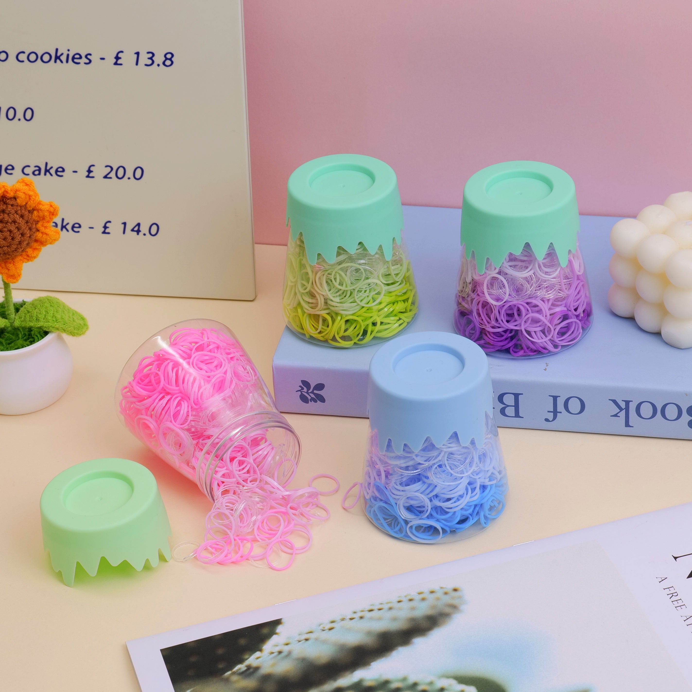 Colorful Bucket-packed Disposable Hair Tie
