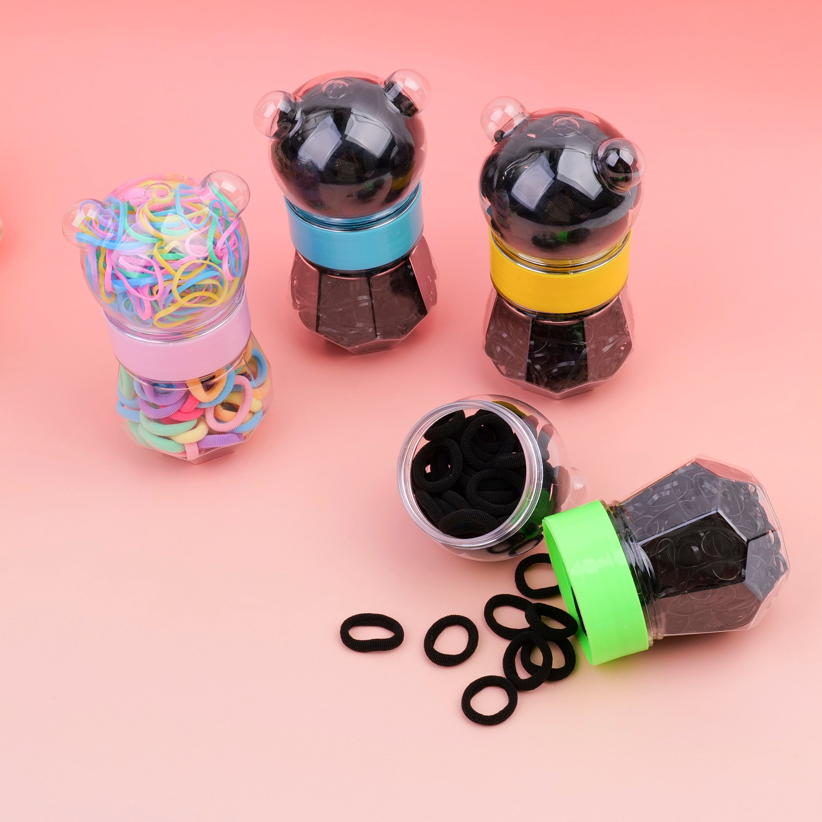 Bear-head Design Barrel-packed Terry Elastic Band Set